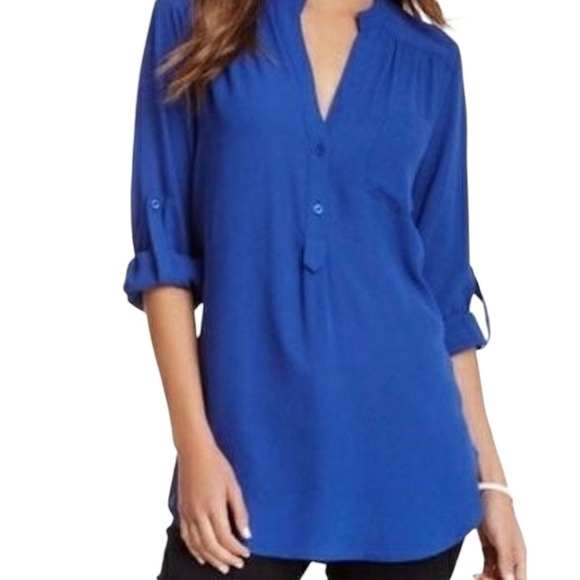 Pleione cobalt blue 3/4 sleeve blouse - Picture 1 of 7